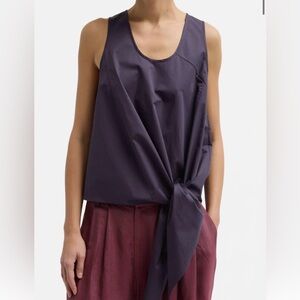 Tibi Eco Poplin Tie Front Top